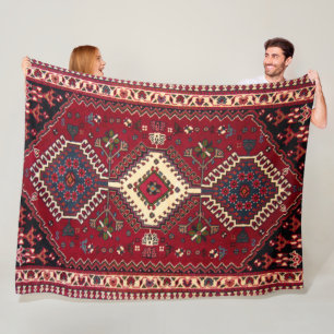 Bakhshaish Azerbaijan Northwest Persian Carpet Pri Fleece Blanket
