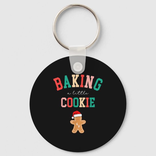 Baking A Little Cookie Cute Christmas Pregnancy An Keychain (Front)