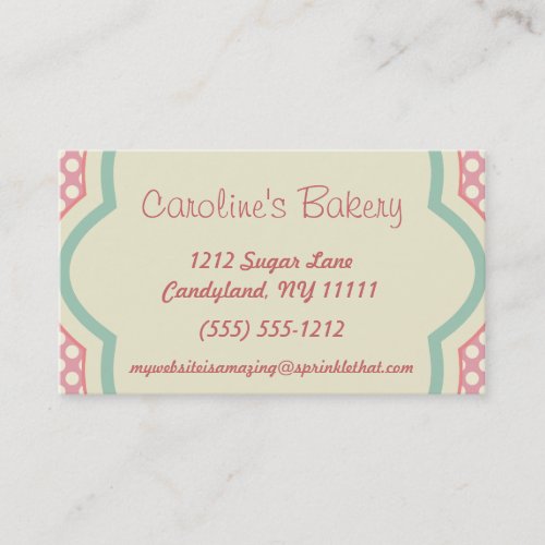 Baking and Bakery Boutique Pink Polka Dot Business Card