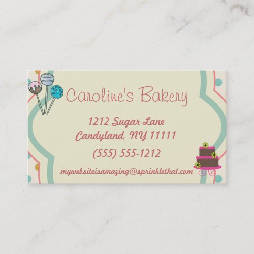 Baking and Bakery Boutique Polka Dot Business Card