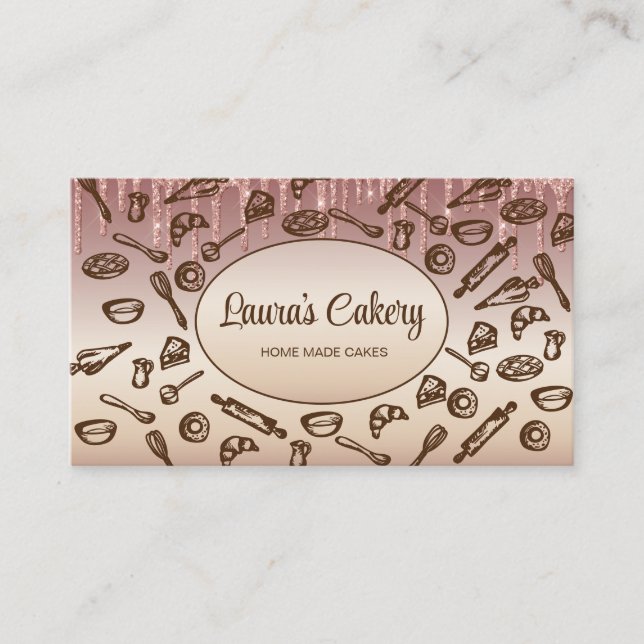 Baking and Cooking Utensil Bakery Business Card (Front)