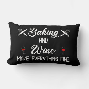 Baking And Wine Make Everything Fine Lumbar Pillow