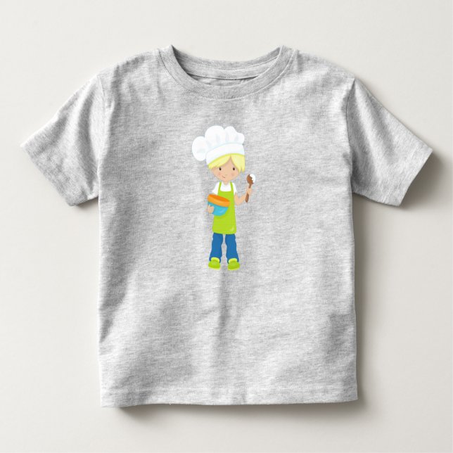 Baking, Baker, Bakery, Apron, Cute Boy, Blond Hair Toddler T-shirt (Front)