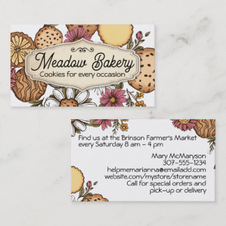 Baking baker bakery cookies flowers collage business card