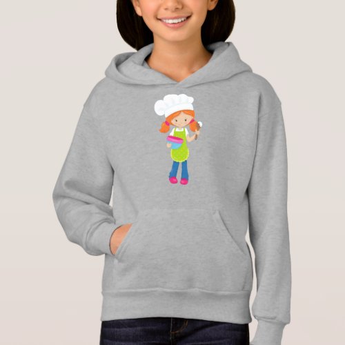 Baking Baker Bakery Cute Girl Orange Hair Hoodie