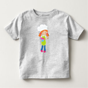 Baking, Baker, Bakery, Cute Girl, Orange Hair Toddler T-shirt