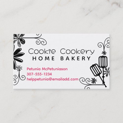 baking baker beaters utensils flowers business car business card template