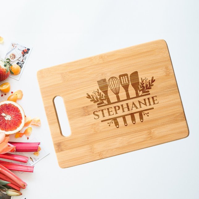 Baking Baker Cook Monogram Chef Kitchen Engraved Cutting Board (Creator Uploaded)