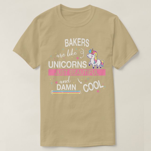Baking Baker Cooking Cake Cupcake Unicorn  T-Shirt (Design Front)