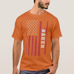 Baking Baker Cooking Cake Cupcake USA US Flag T-Shirt