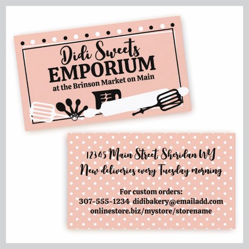 Customizable baking baker pastry chef utensils retro business c business cards