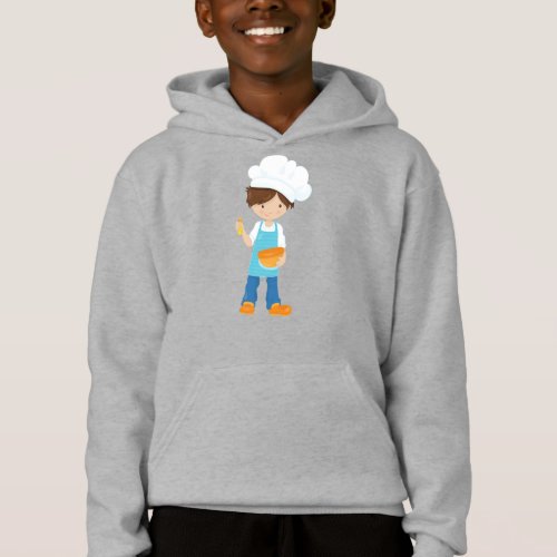 Baking Baker Pastry Chef Cute Boy Brown Hair Hoodie