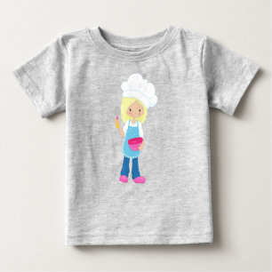 Baking, Baker, Pastry Chef, Cute Girl, Blonde Hair Baby T-Shirt