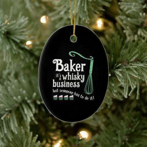 Baking Baker Pastry Chef Gift Cupcakes Whisk Ceramic Ornament
