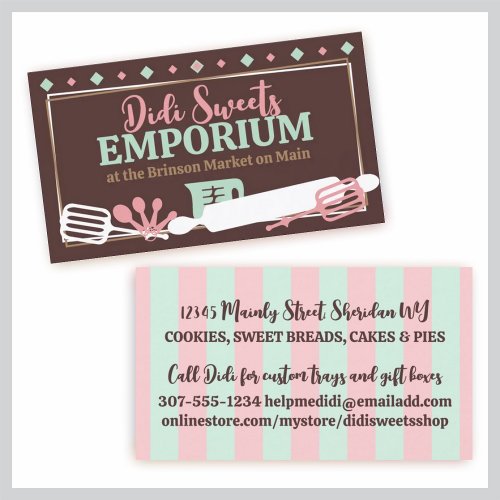 baking baker pastry chef utensils retro business c business card template