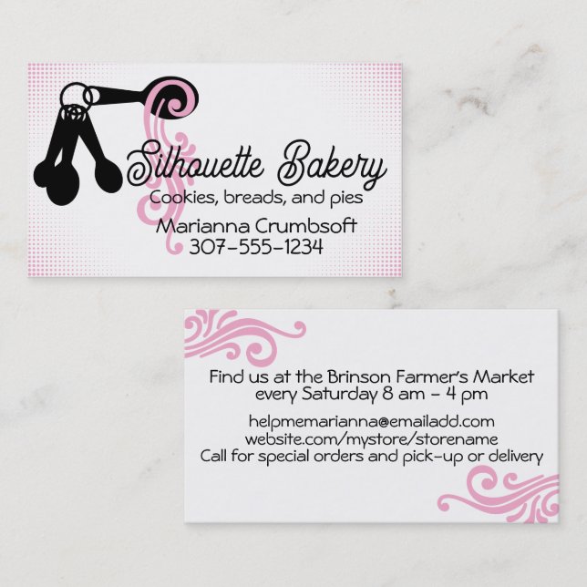 Baking bakery measuring spoons pastry chef business card (Front/Back)