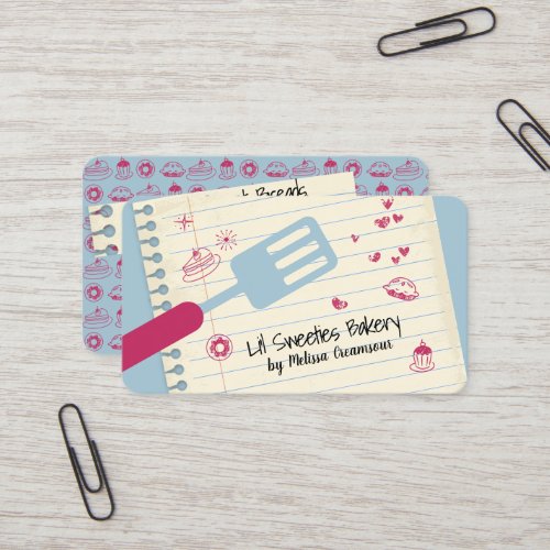 Baking bakery spatula doodle sweets cookies pie business card