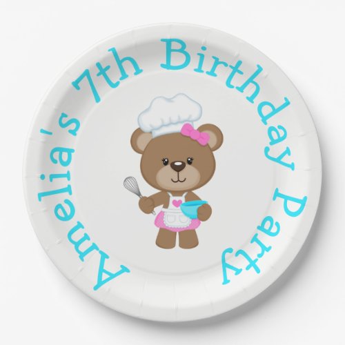 Baking Bear Birthday Party Paper Plates