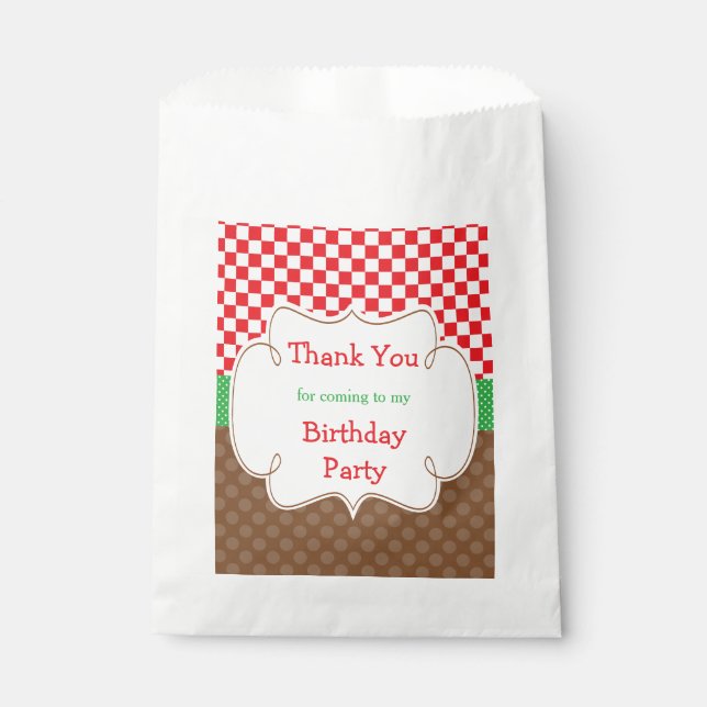 Baking Bears Birthday Party Favor Bag (Front)