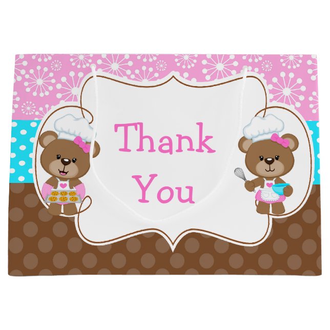Baking Bears Birthday Party Large Gift Bag (Front)
