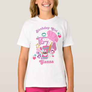 Baking Birthday Girl Chef Seventh Birthday Shirts