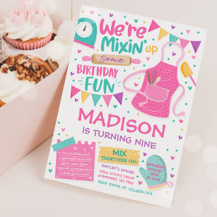 Baking Birthday Party Girly Cooking Birthday Party Invitation