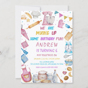 Baking Birthday Party Girly Cooking Invitation