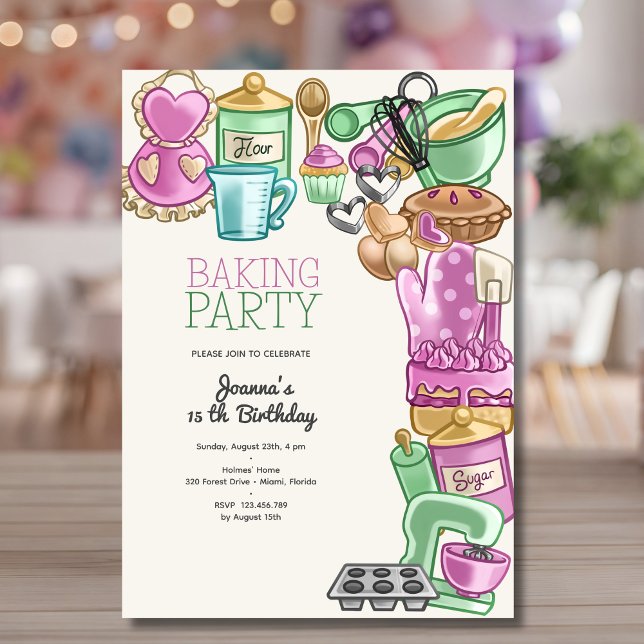 Baking birthday party invitation (Creator Uploaded)