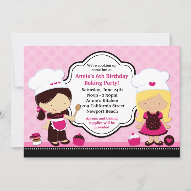Baking Birthday Party Invitation (Front)