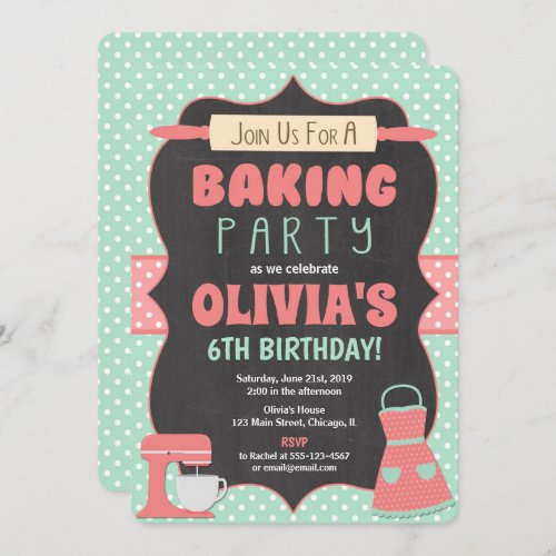 Baking birthday party invitation cake decorating