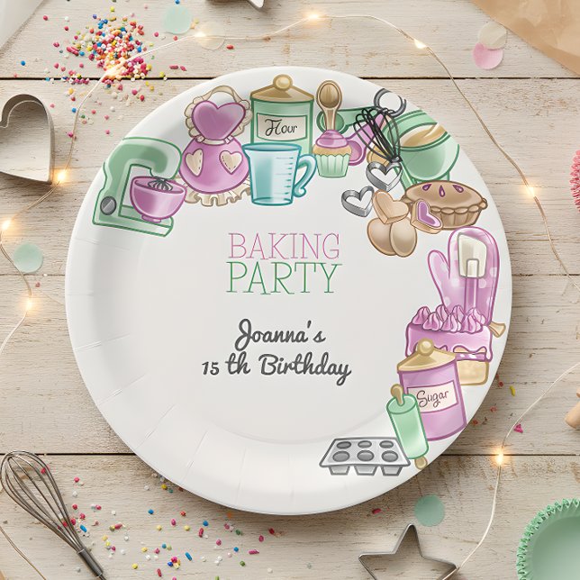Baking birthday party paper plates (Creator Uploaded)