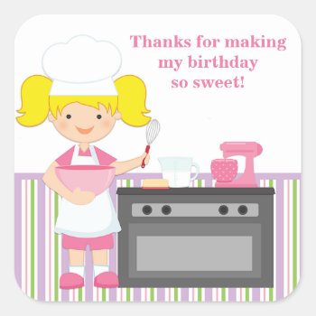 Baking Birthday Party Sticker by eventfulcards at Zazzle
