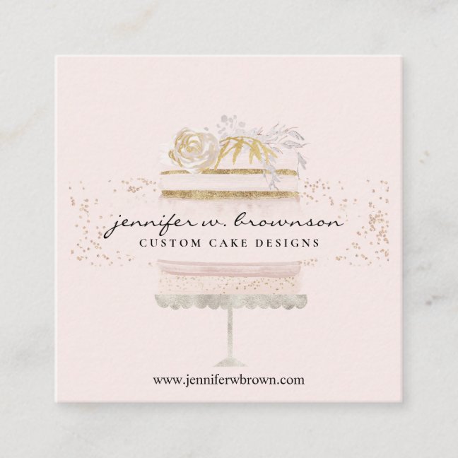 Baking Blogger Cookbook Author Square Business Card