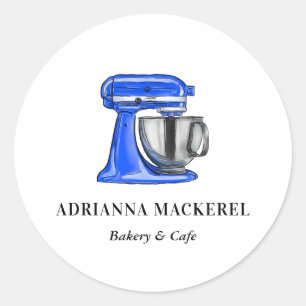 Baking Blue Whisk Caterer Pastry Chef Kitchen Classic Round Sticker