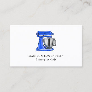 Baking Blue Whisk Caterer Pastry Chef Modern Business Card