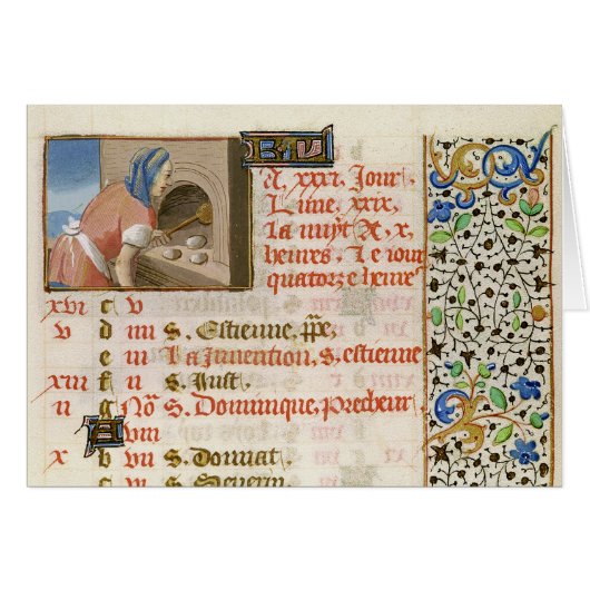 Baking Bread, from a Book of Hours Cards (Front Horizontal)