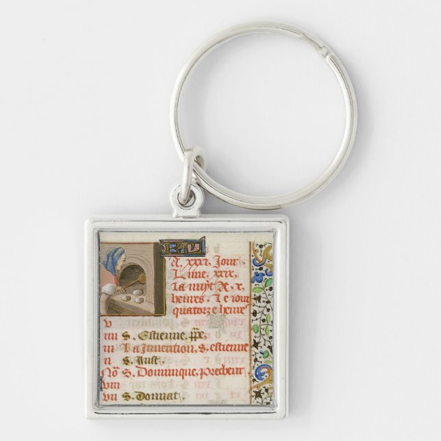 Baking Bread, from a Book of Hours Keychain (Front)