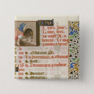 Baking Bread, from a Book of Hours Pinback Button