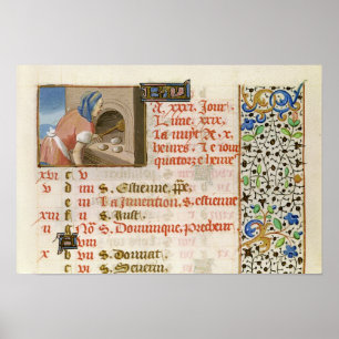 Baking Bread, from a Book of Hours Poster