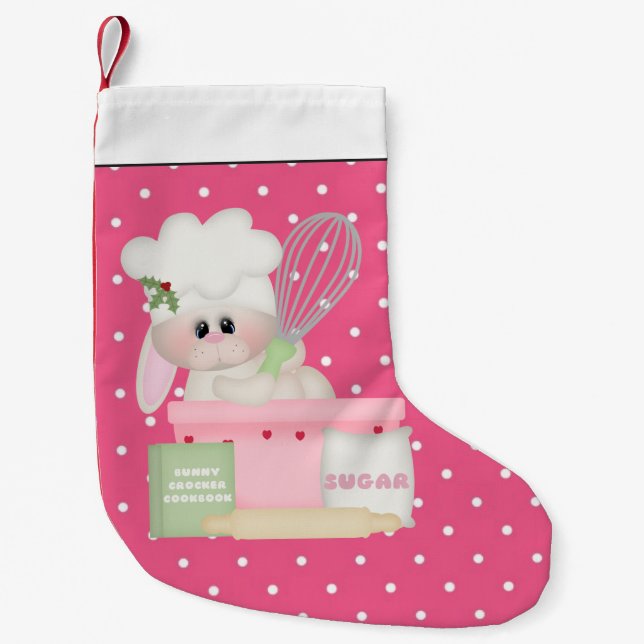 Baking Bunny Holiday Christmas stocking (Front)