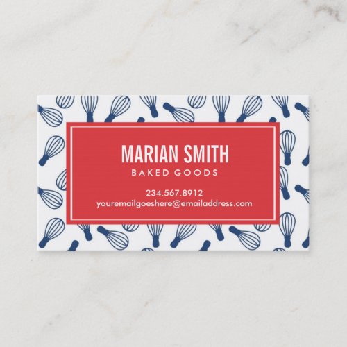 Baking Business Card Culinary Classes Card