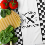 Baking Champion Kitchen Towel<br><div class="desc">He's the champion of baking and likes everyone to taste his delicious bakes. Personalize with his initials and have another slice. Suitable for all bakers and dads that like cake</div>