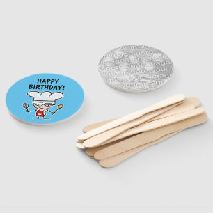 Baking chef kid's Birthday party favor custom Hand Fan