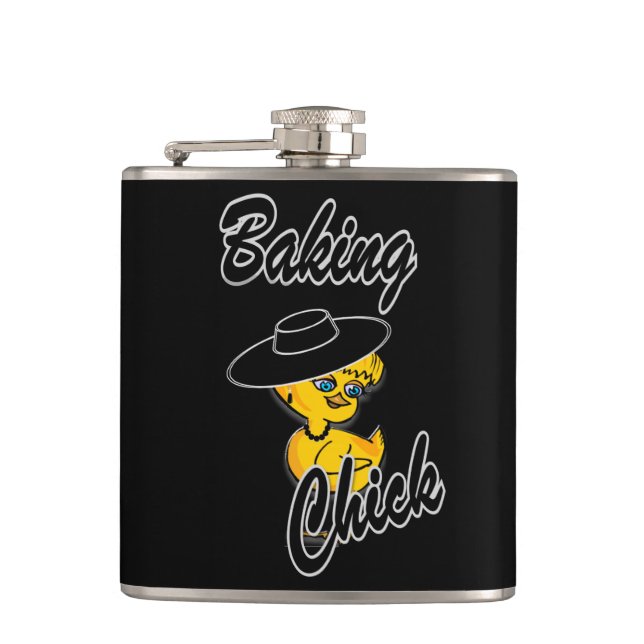 Baking Chick #4 Hip Flask (Front)