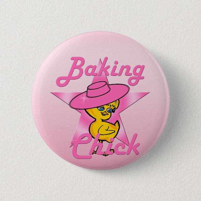 Baking Chick #8 Button (Front)