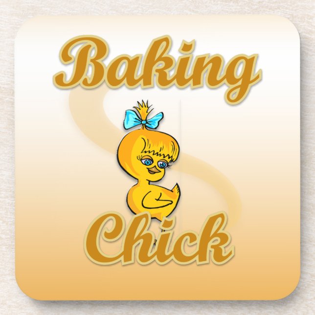 Baking Chick Drink Coaster (Front)