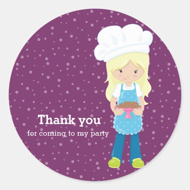 Baking * choose your background color classic round sticker (Front)