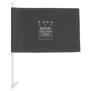 Baking Christmas Cheer Gingerbread Oven Knit Patte Car Flag