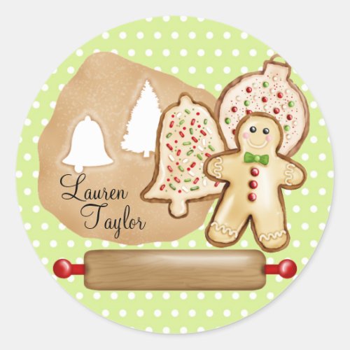 Baking Christmas Cookies Classic Round Sticker