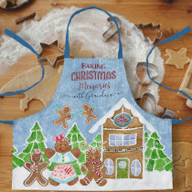 Baking Christmas Memories Grandma Gingerbread Man Apron